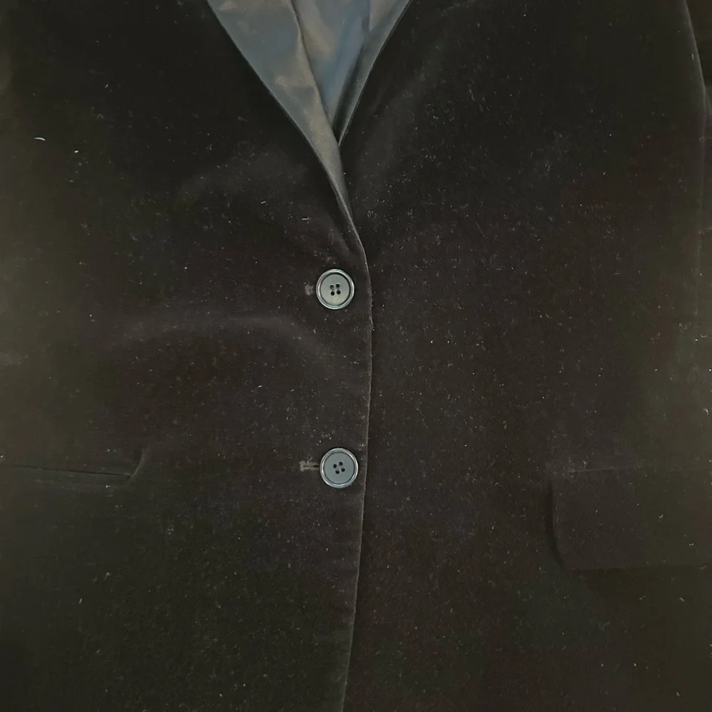 Theory Black Velvet and Satin Blazer Size 12 - Picture 11 of 16